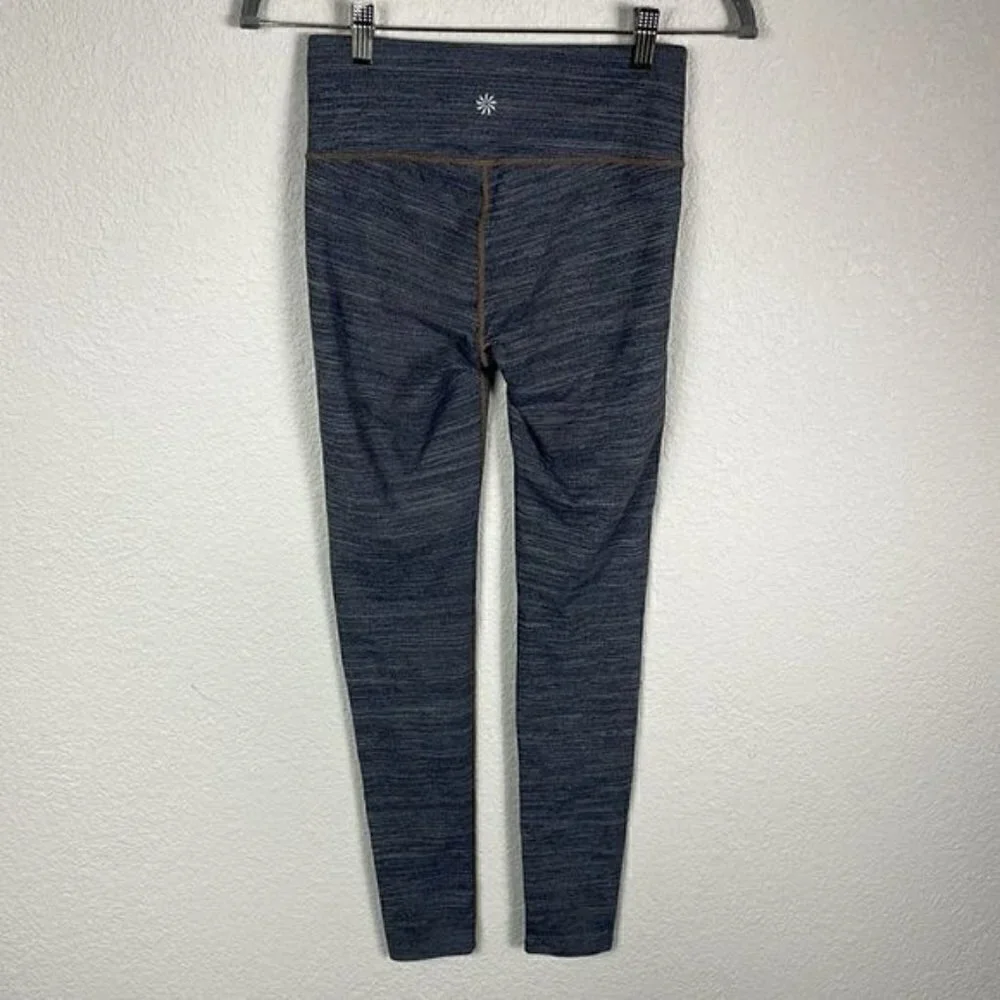 Athleta Chaturanga Gray Heathered Yoga Athletic Leggings Full Length Sz XS